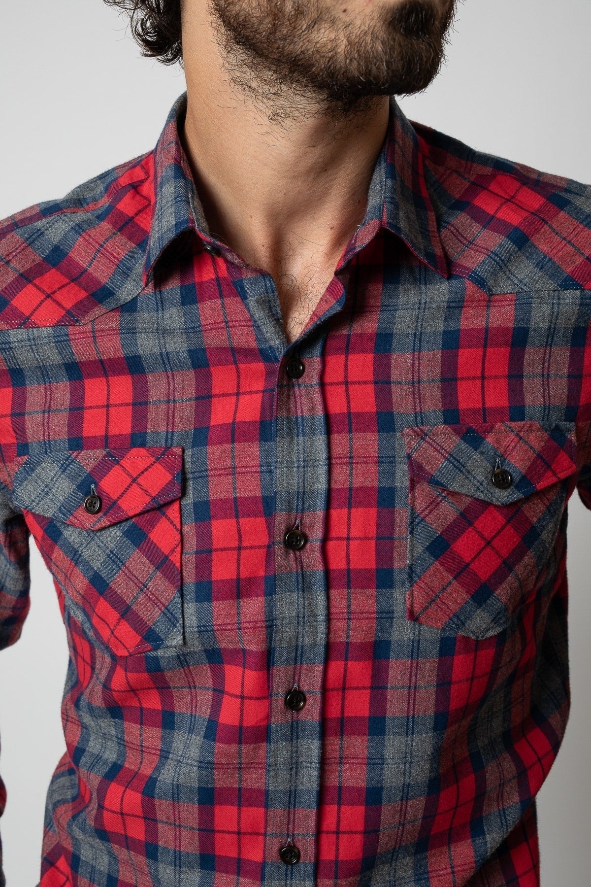 Red checkered 2024 shirt mens