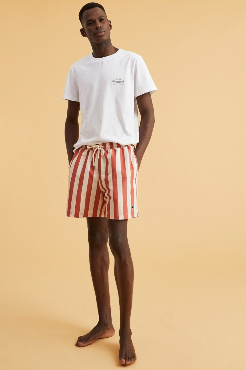 Red striped hot sale shorts mens