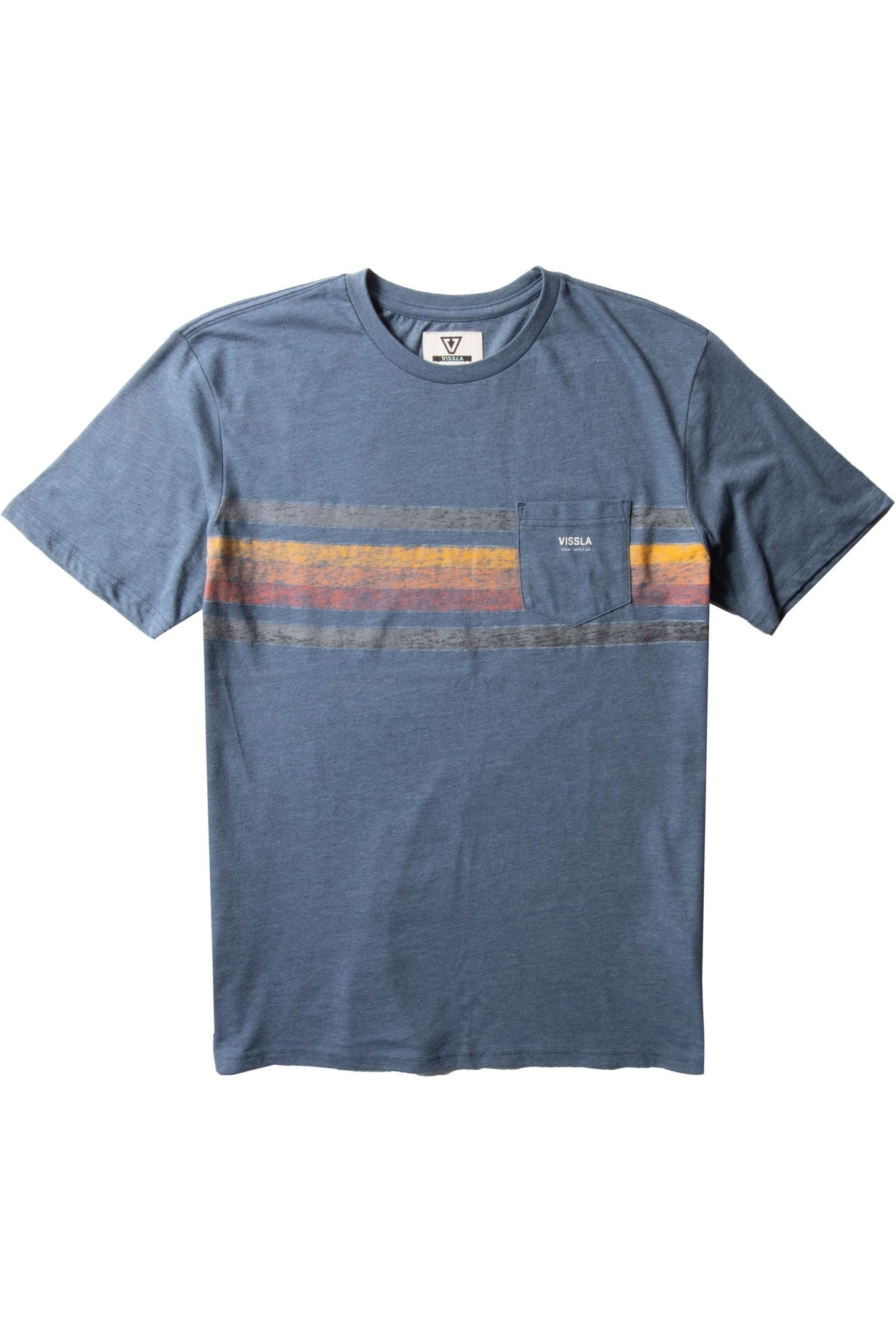 Vissla Fist Bump T Shirt Blue Heather The Good Chic